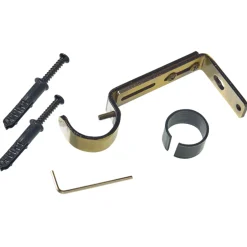Support barre à rideau TOMBAC laiton vieilli 2,8 cm de 9,5 à 13 cm