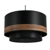 Suspension BACK UP coloris noir et bois 21 x 38 cm - 4MURS