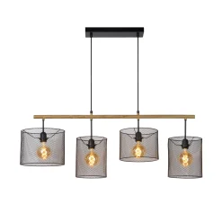 Suspension BASKETT coloris noir et bois clair 35 x 107 cm - 4MURS