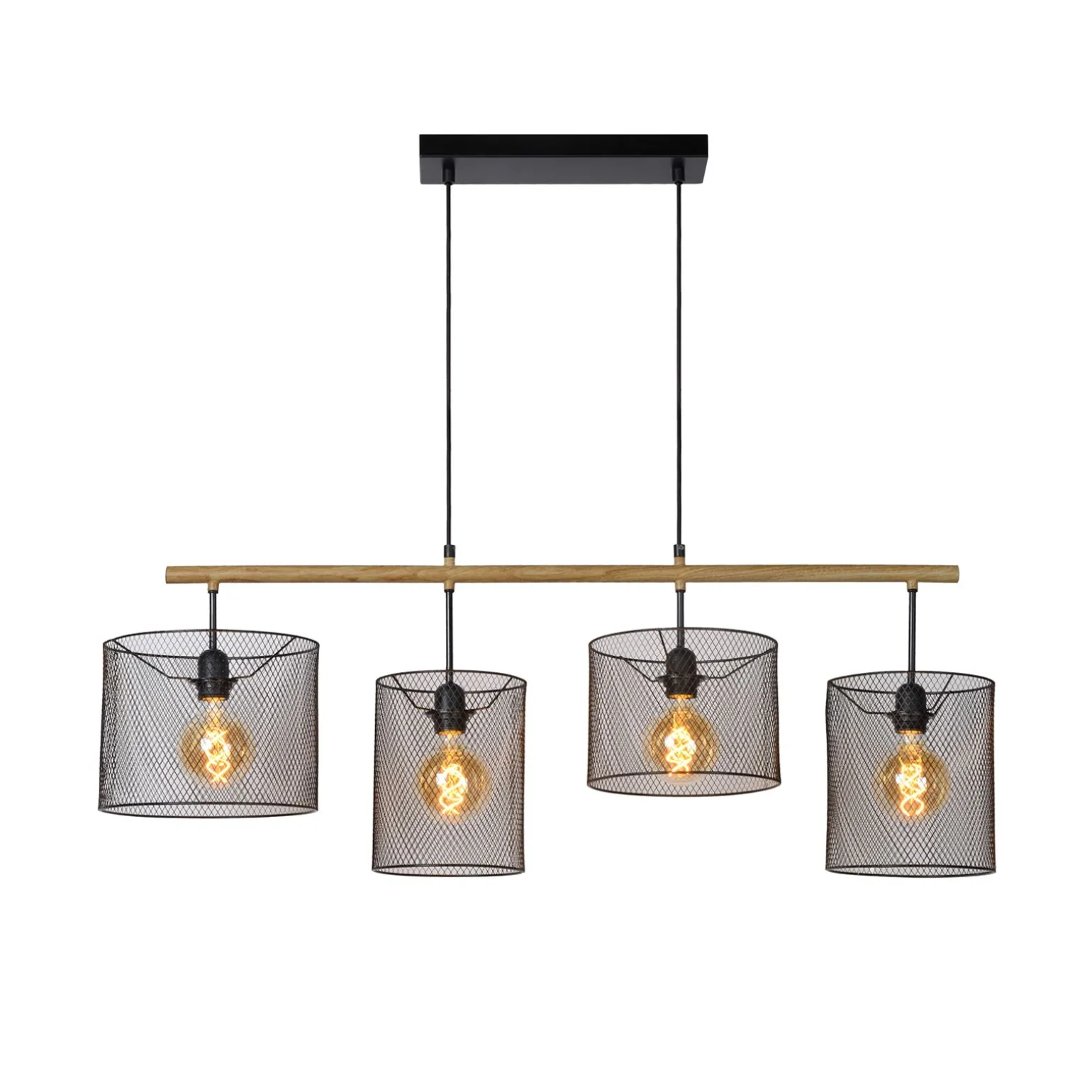 Suspension BASKETT coloris noir et bois clair 35 x 107 cm - 4MURS