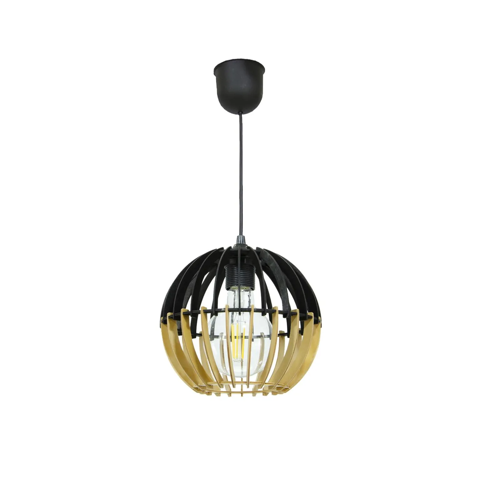 Suspension COBLENCE coloris noir et naturel 18,5 x 21 cm - 4MURS