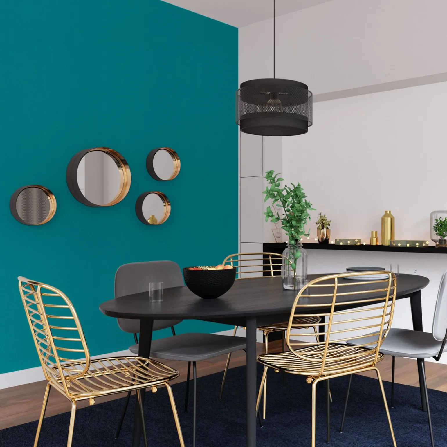 Suspension HOLOGRAM coloris noir 22 x 38 cm - 4MURS
