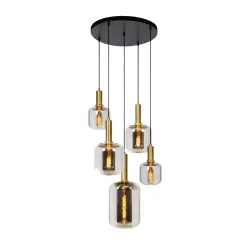 Suspension JOANET transparent et doré 180 x 71 cm diamètre 71 cm
