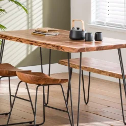 Table de salle à manger AKAL coloris acacia 130 x 70 cm - 4MURS