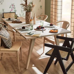 Table extensible ALINE coloris chêne blanchi 100 x 210 cm - 4MURS