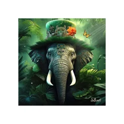 Tableau BINET ELÉPHANT FANTASTIQUE coloris noir - 4MURS