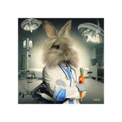 Tableau BINET LAPIN INFIRMIER coloris noir - 4MURS