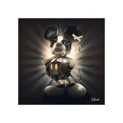 Tableau BINET MICKEY CHIEN coloris noir - 4MURS