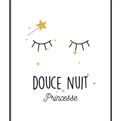 Tableau DOUCE NUIT PRINCESSE coloris blanc - 4MURS