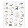 Tableau L'ALPHABET ANIMALS ON THE PLANET beige Kaki pétrole - 4MURS