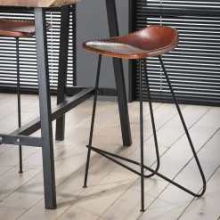Tabouret de plan de travail DAVIS coloris cuir - 4MURS