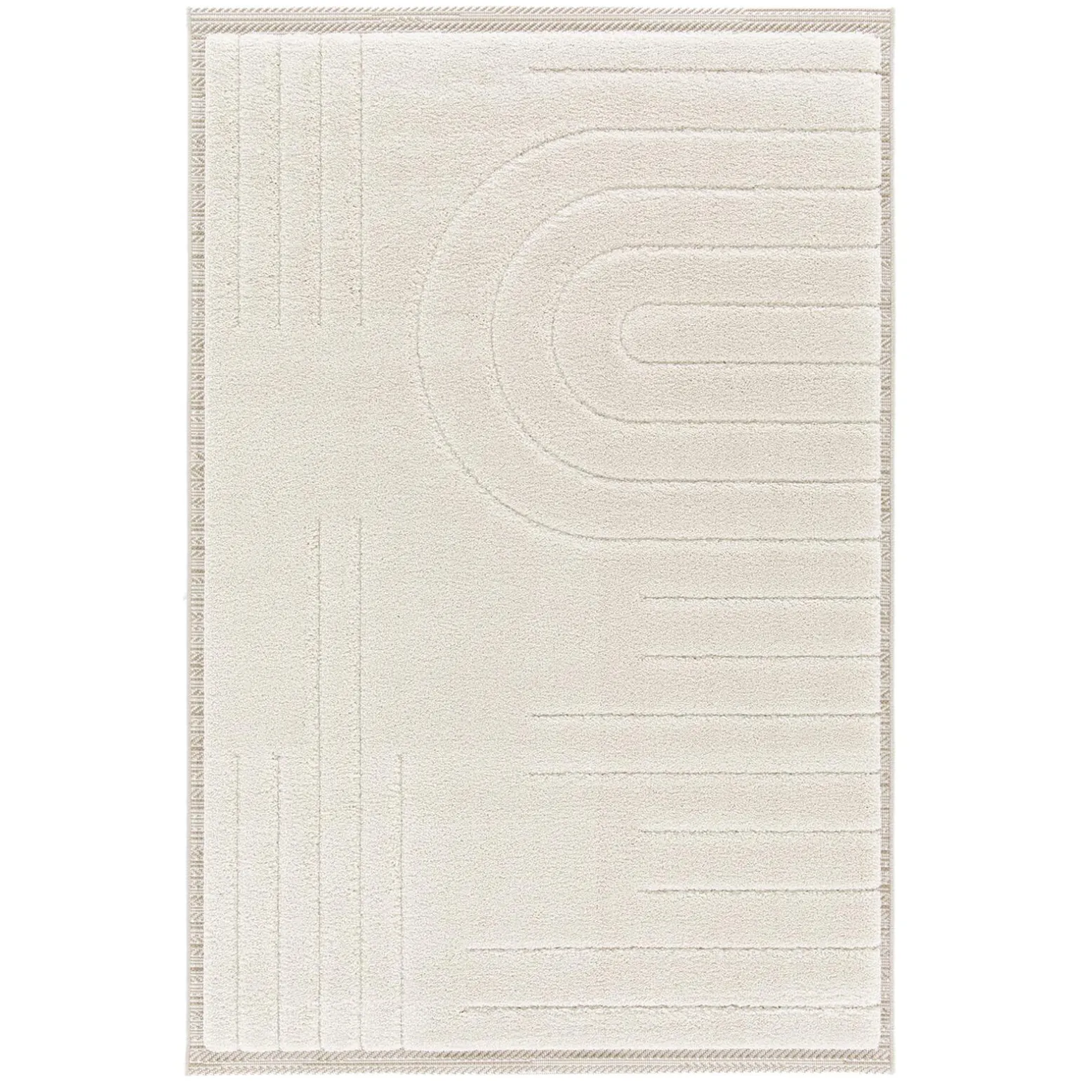 Tapis MANSOUR coloris blanc 160 x 230 cm - 4MURS