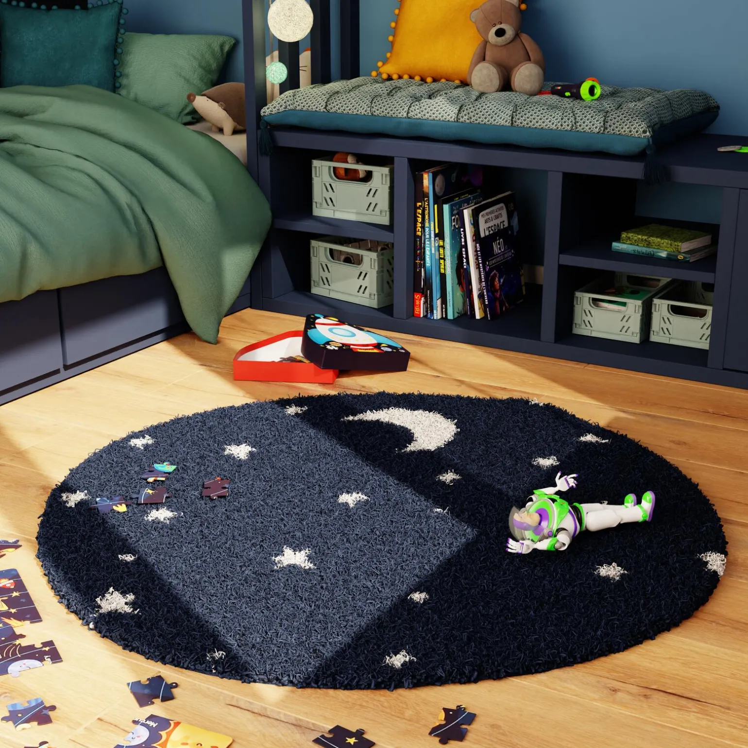 Tapis NOX coloris bleu nuit - 4MURS