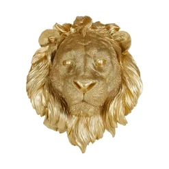 Trophée mural LION coloris or - 4MURS
