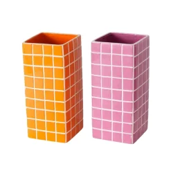 Vase CUBO coloris Orange/Rose - 4MURS
