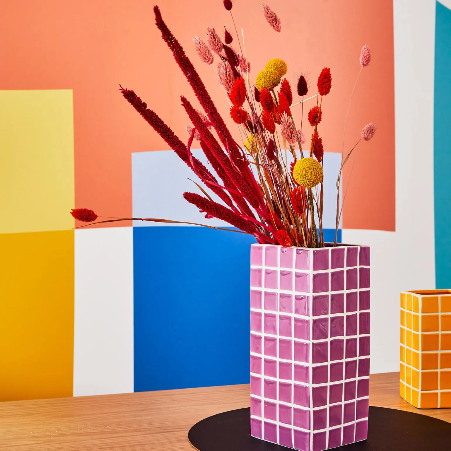 Vase CUBO coloris Orange/Rose - 4MURS