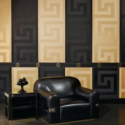Versace Papier peint intissé GRECO coloris noir - 4MURS