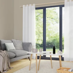 Voilage ASPECT LIN coloris blanc 145 x 260 cm - 4MURS