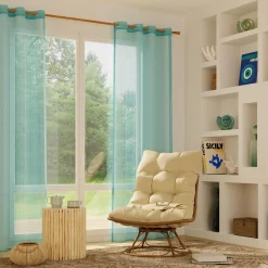 Voilage CANOAS coloris bleu aqua 140 x 260 cm - 4MURS