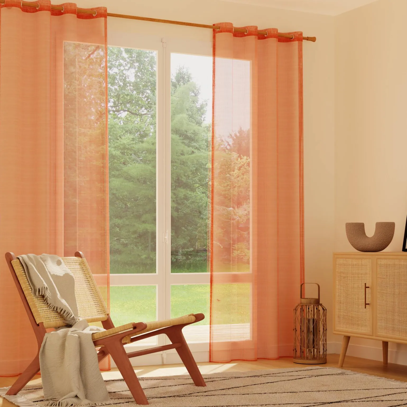 Voilage CANOAS coloris terre brulée 140 x 260 cm - 4MURS