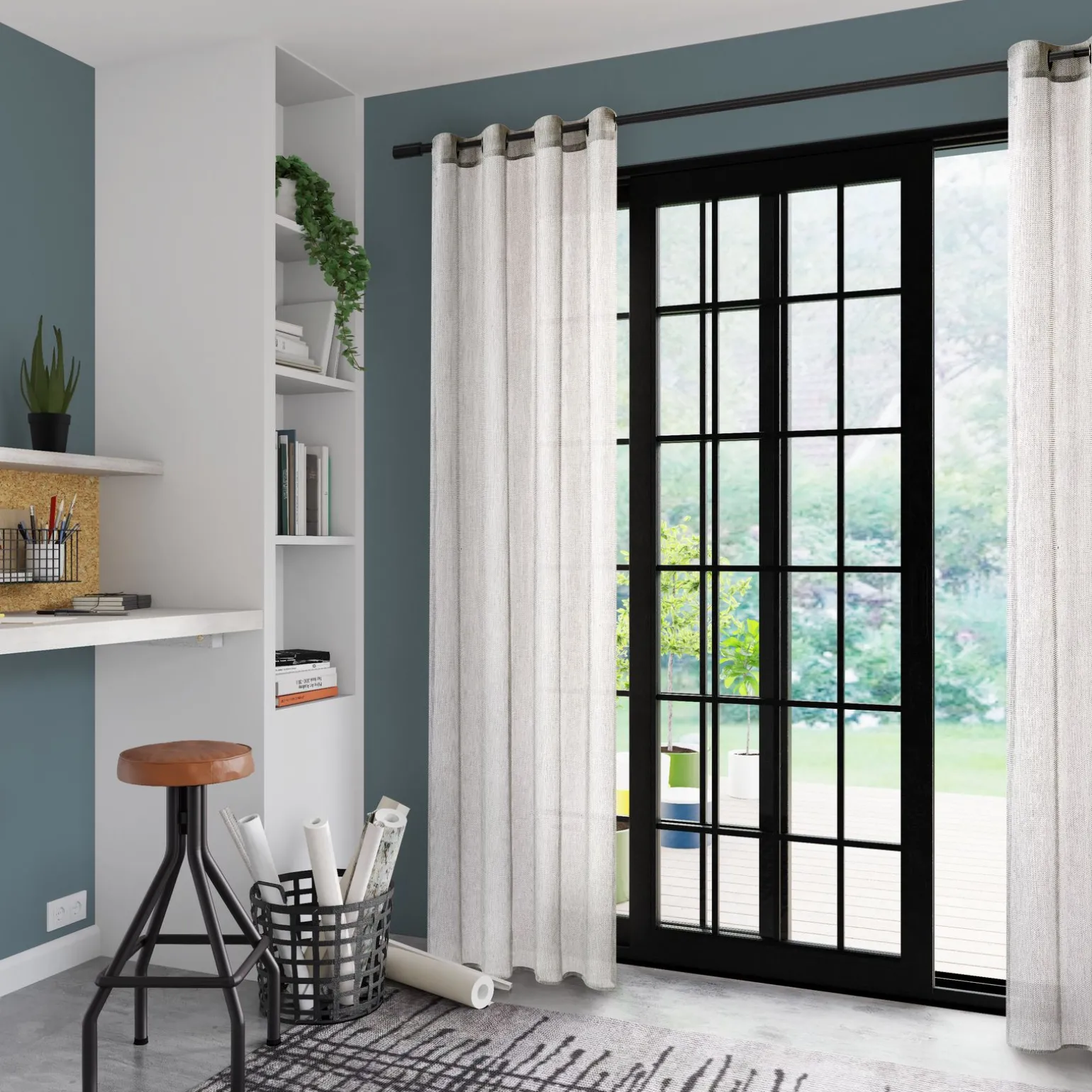 Voilage CHINO coloris gris 140 x 240 cm - 4MURS