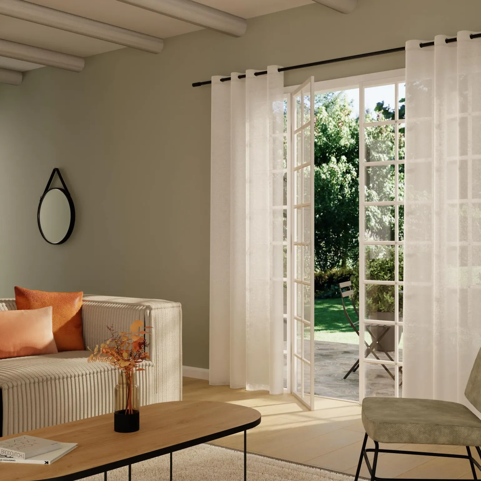Voilage COLORS coloris blanc 140 x 260 cm - 4MURS