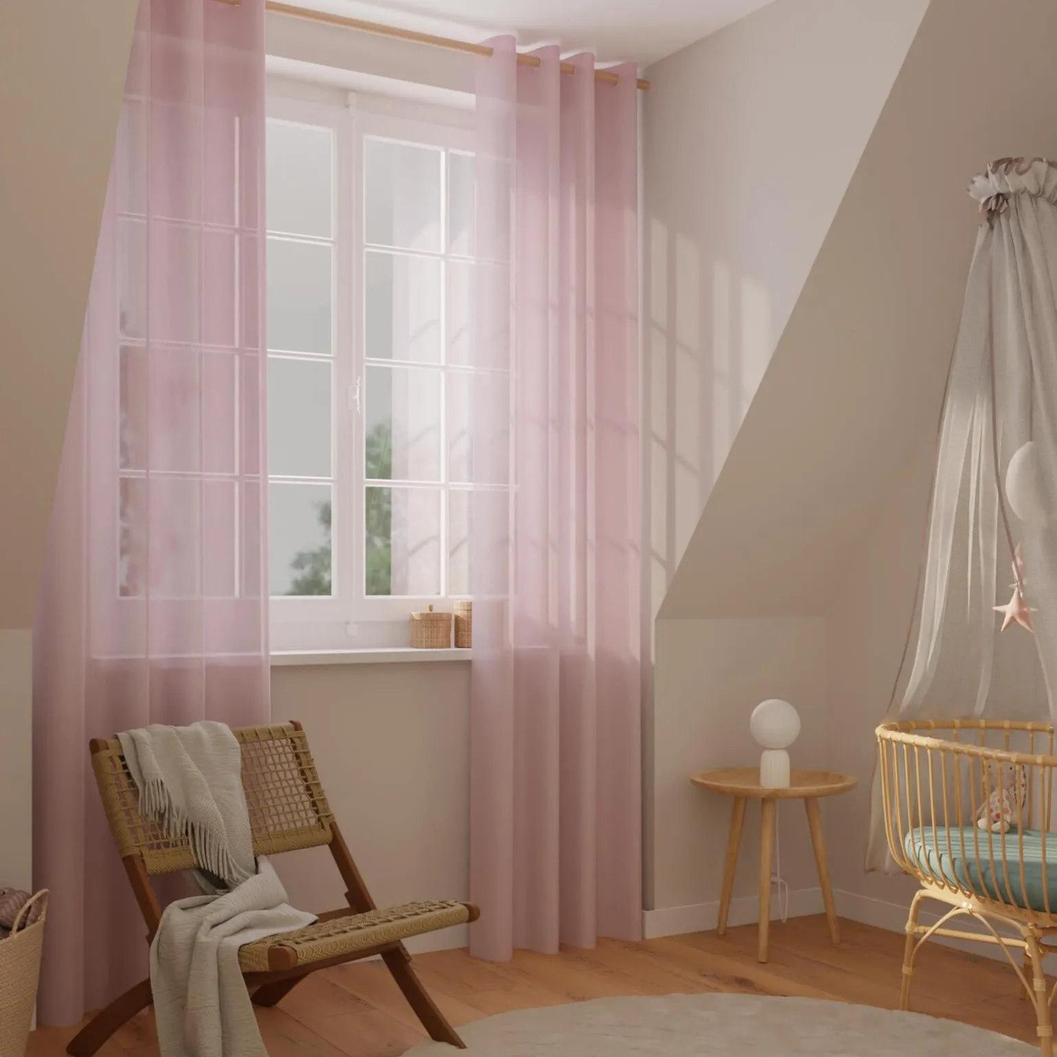 Voilage COLORS coloris rose pâle 140 x 260 cm - 4MURS