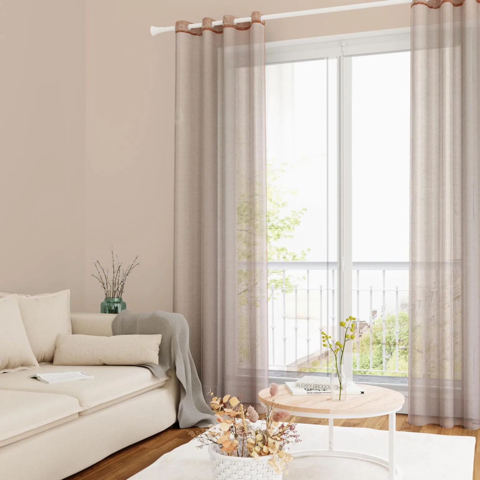 Voilage COOPER coloris cuivre 140 x 260 cm - 4MURS