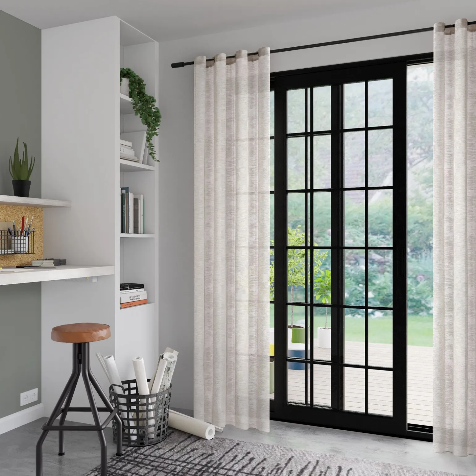 Voilage ETAN coloris beige 140 x 240 cm - 4MURS