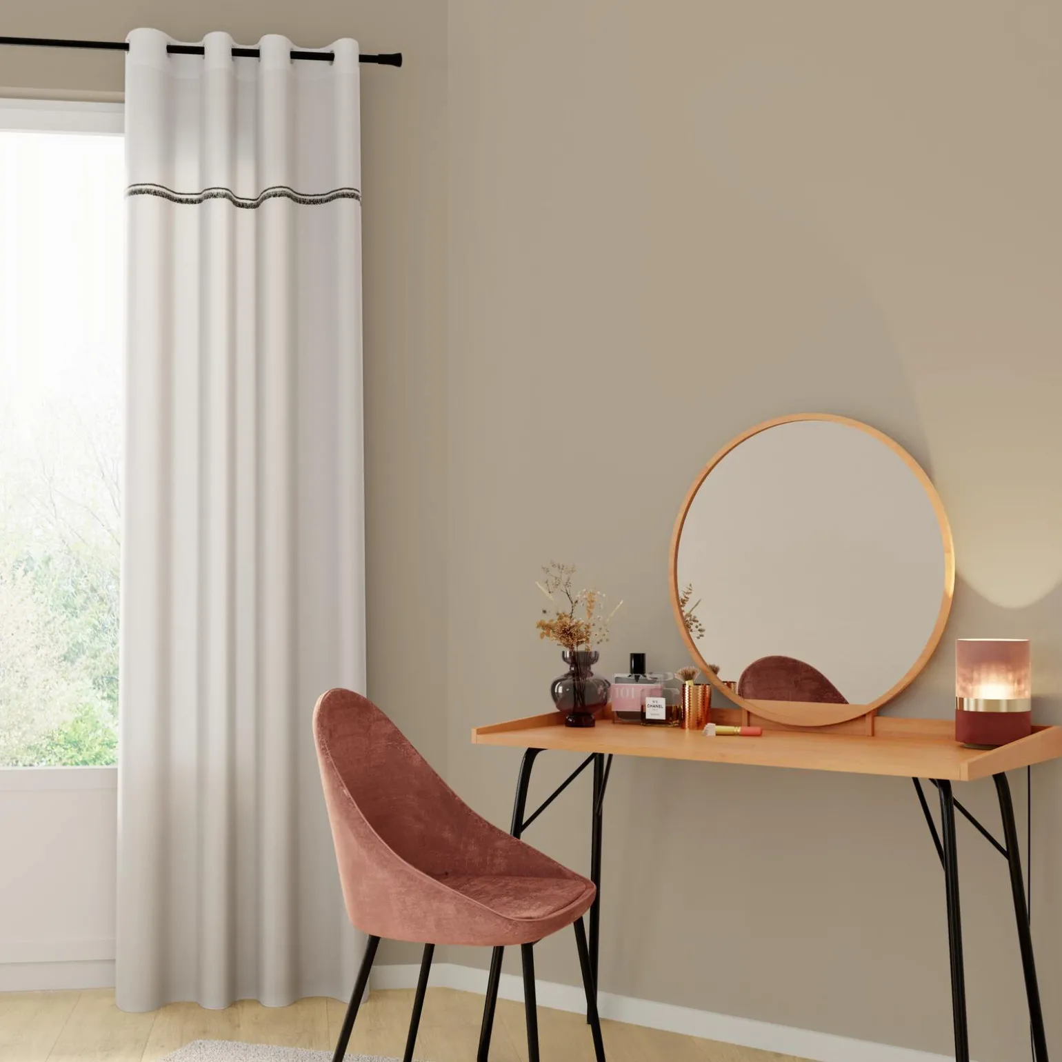 Voilage FANTAISIE coloris blanc 140 x 240 cm - 4MURS
