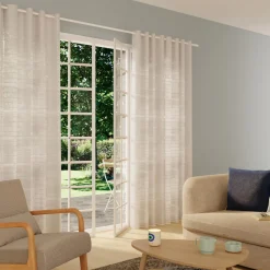 Voilage FLOT BLEU coloris blanc 300 x 240 cm - 4MURS