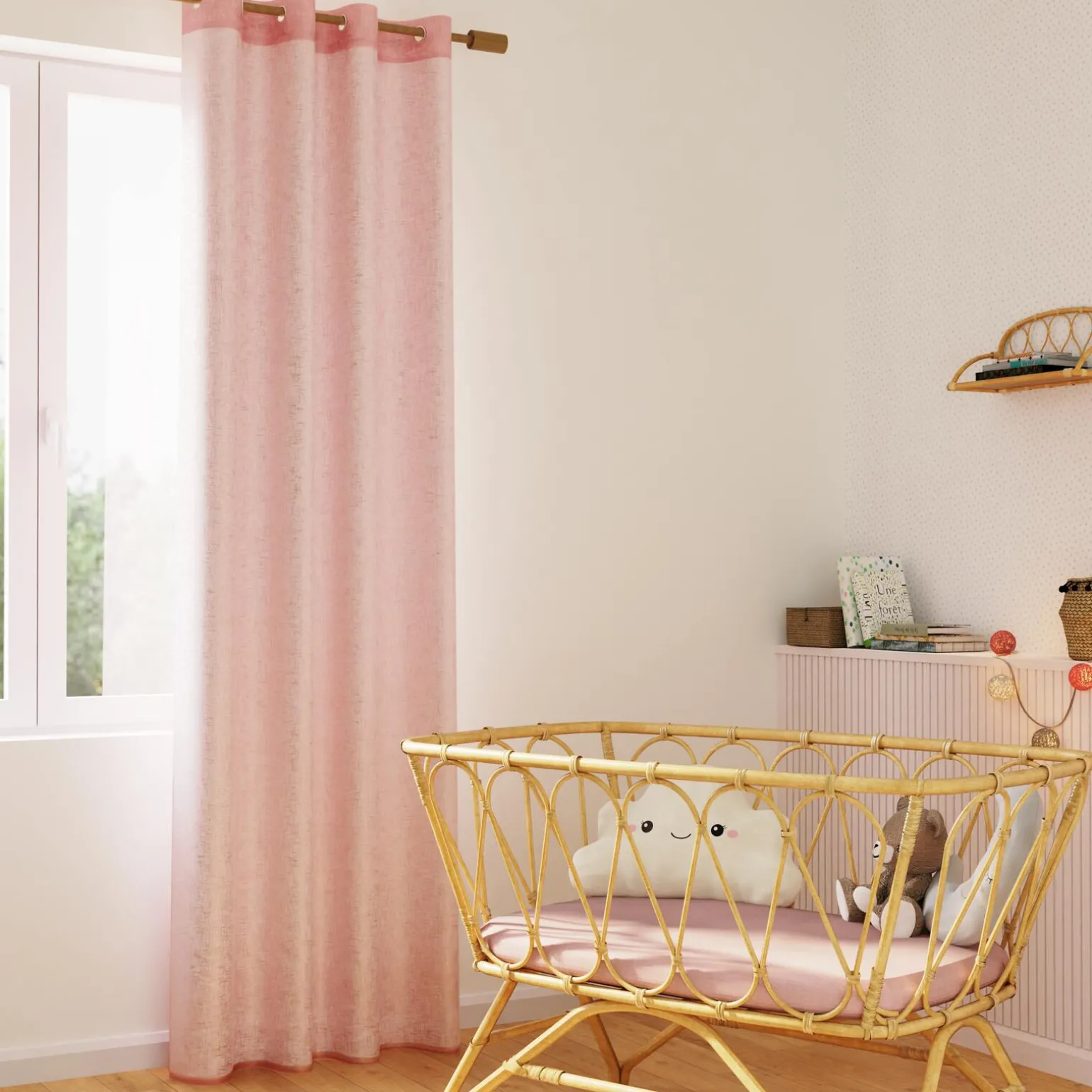 Voilage IRISE coloris rose pastel 140 x 240 cm - 4MURS
