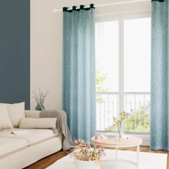 Voilage LILOU coloris bleu canard 140 x 260 cm - 4MURS