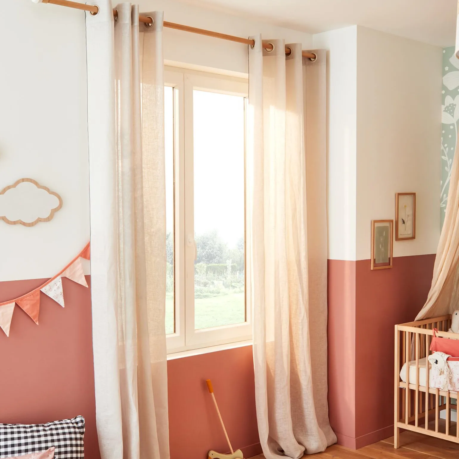 Voilage Lin ECCI coloris kaki 140 x 280 cm - 4MURS
