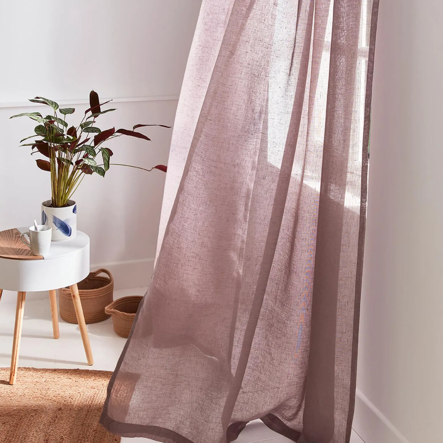 Voilage Lin LINAE coloris santal 140 x 260 cm - 4MURS