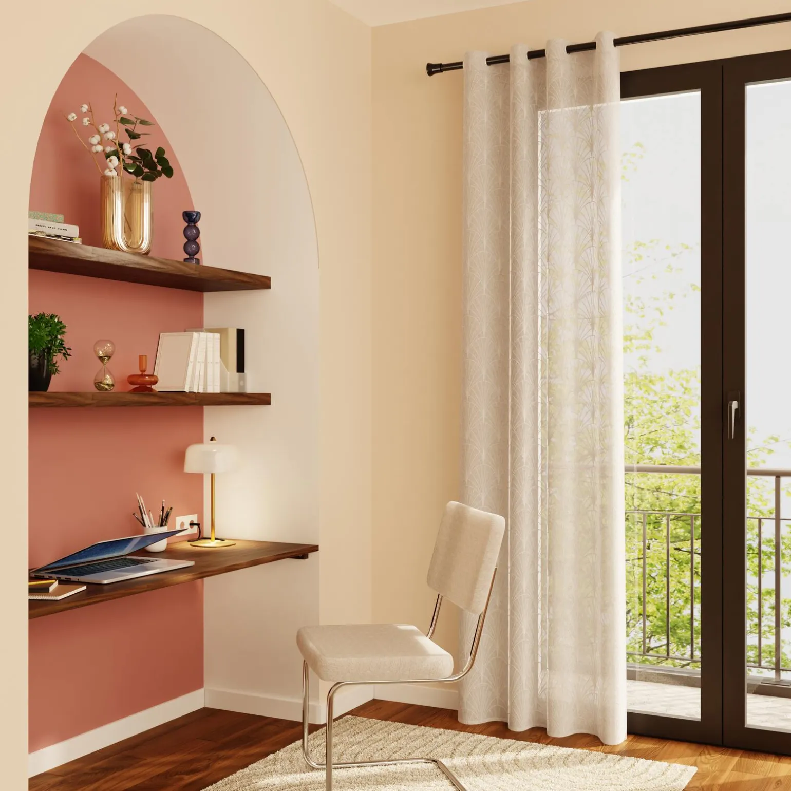 Voilage LOUISY coloris blanc 140 x 240 cm - 4MURS