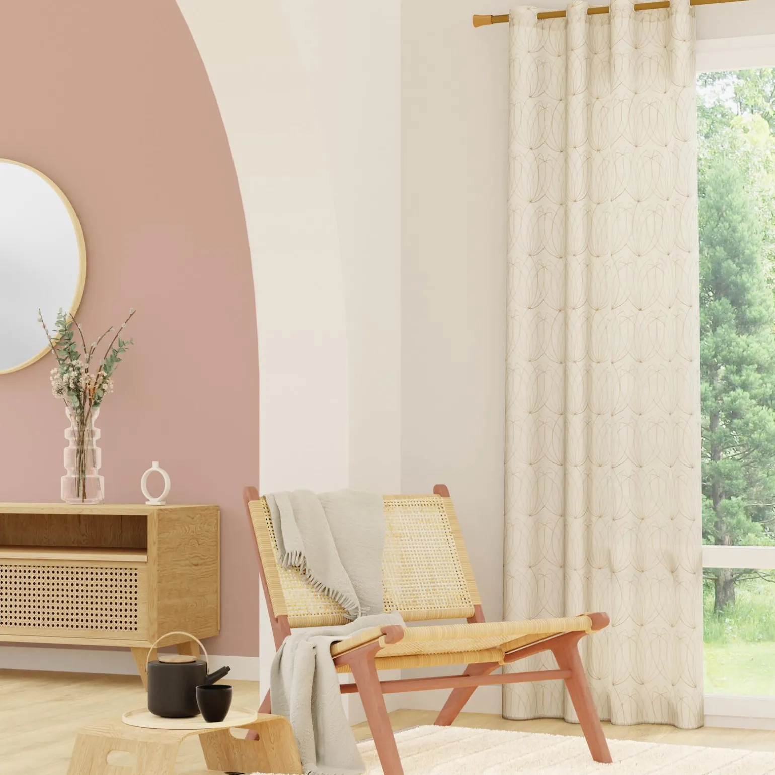 Voilage NYMPHEA coloris naturel 140 x 240 cm - 4MURS