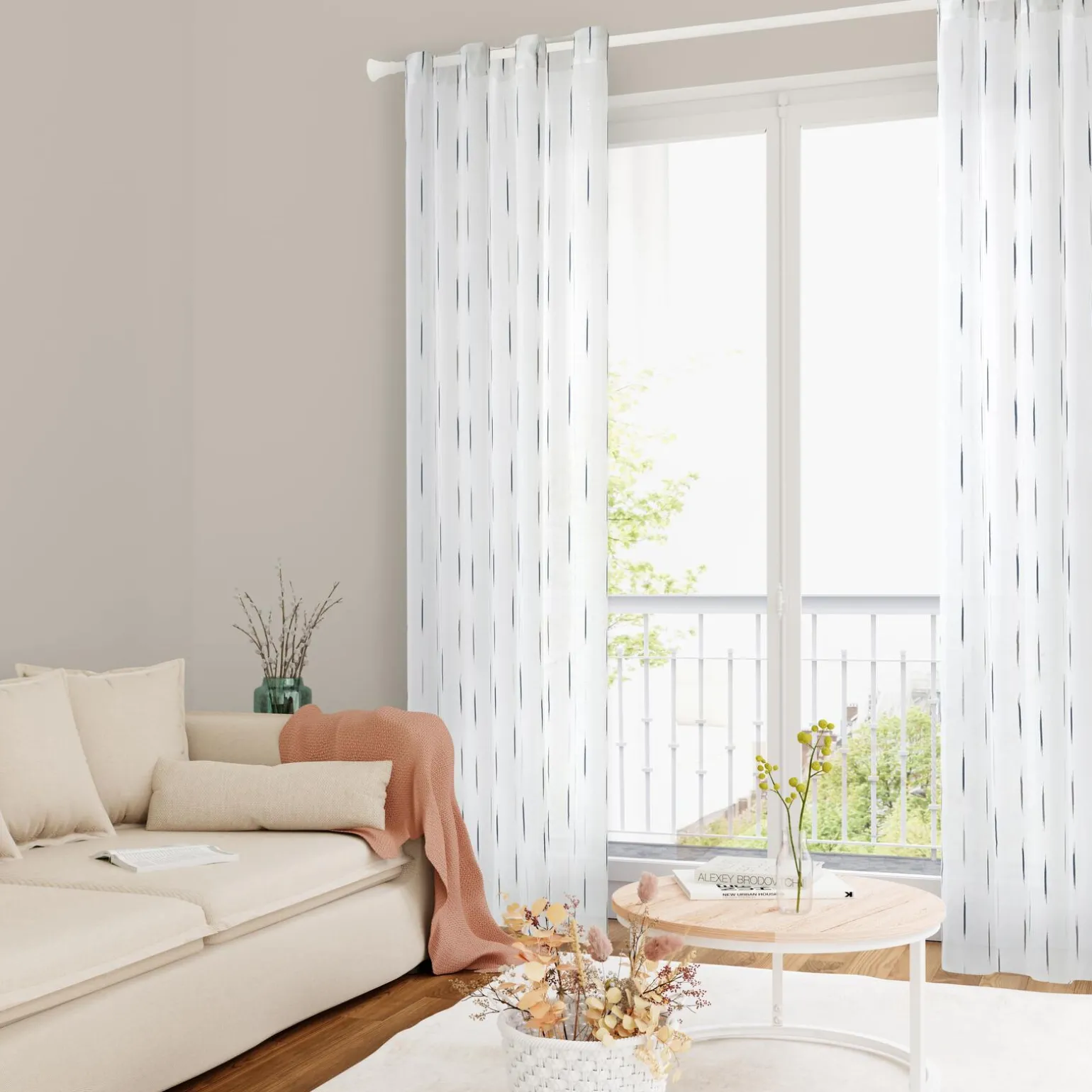 Voilage ORION coloris bleu paon 140 x 260 cm - 4MURS