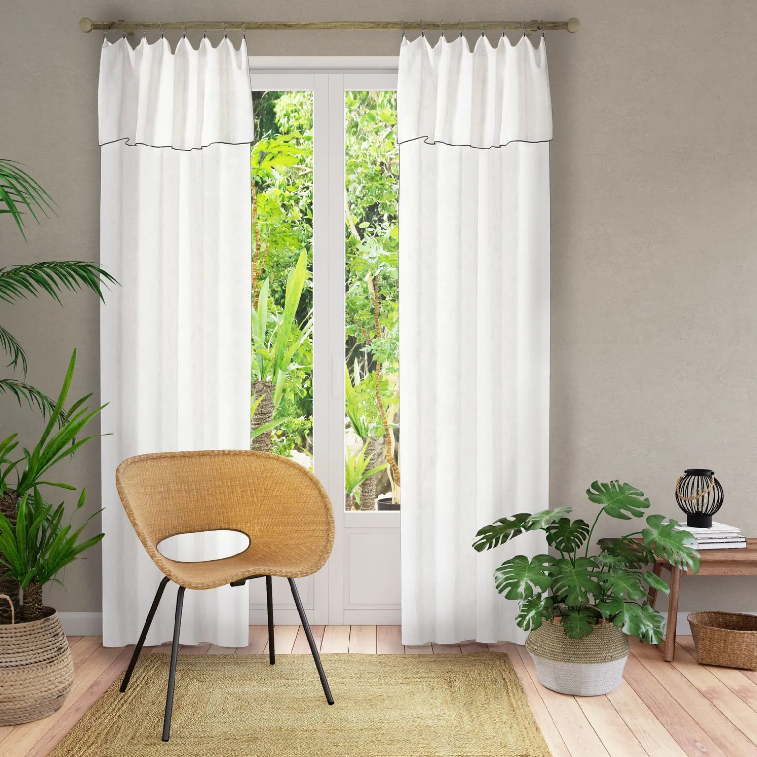 Voilage SAM coloris blanc 140 x 290 cm - 4MURS