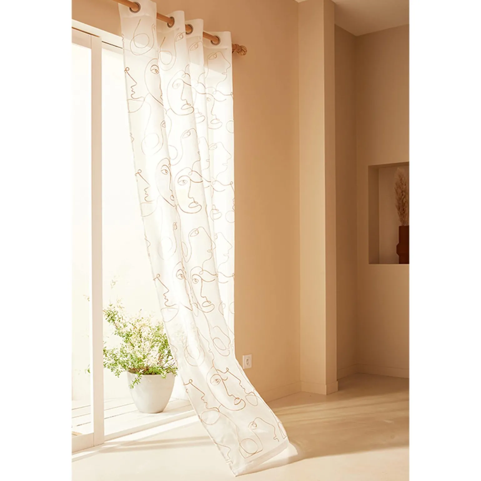 Voilage SCHIZZO coloris lin 140 x 240 cm - 4MURS