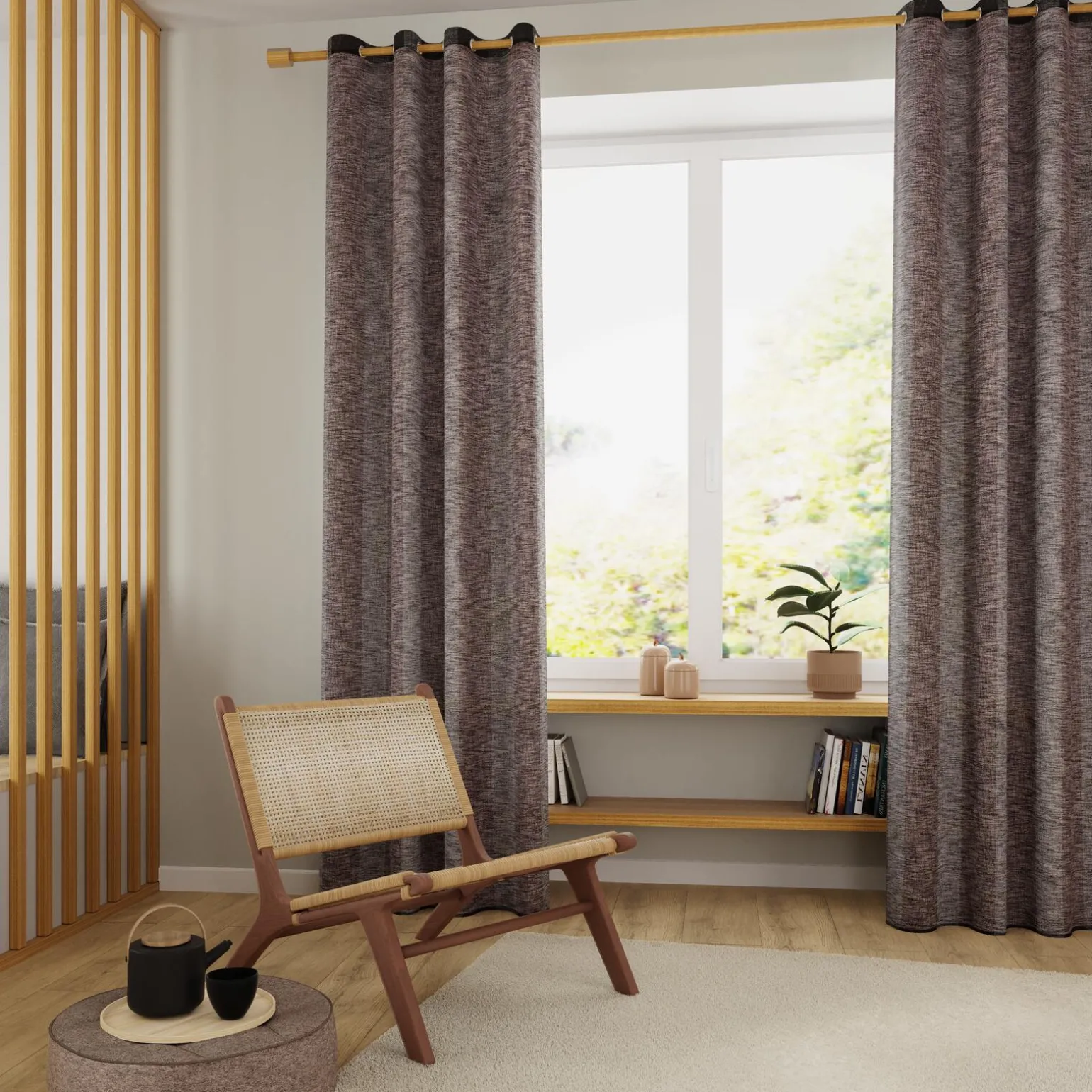 Voilage TUBUA coloris chocolat 140 x 240 cm - 4MURS