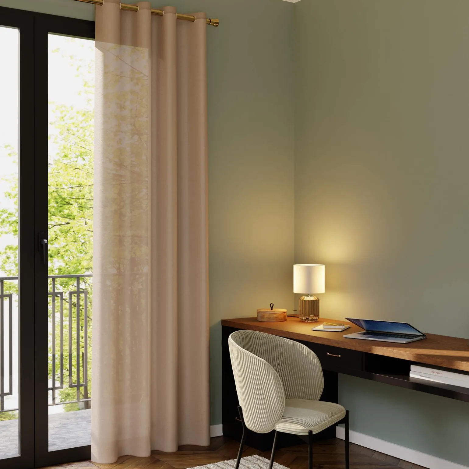 Voilage VOILE CHIC coloris beige 145 x 240 cm - 4MURS