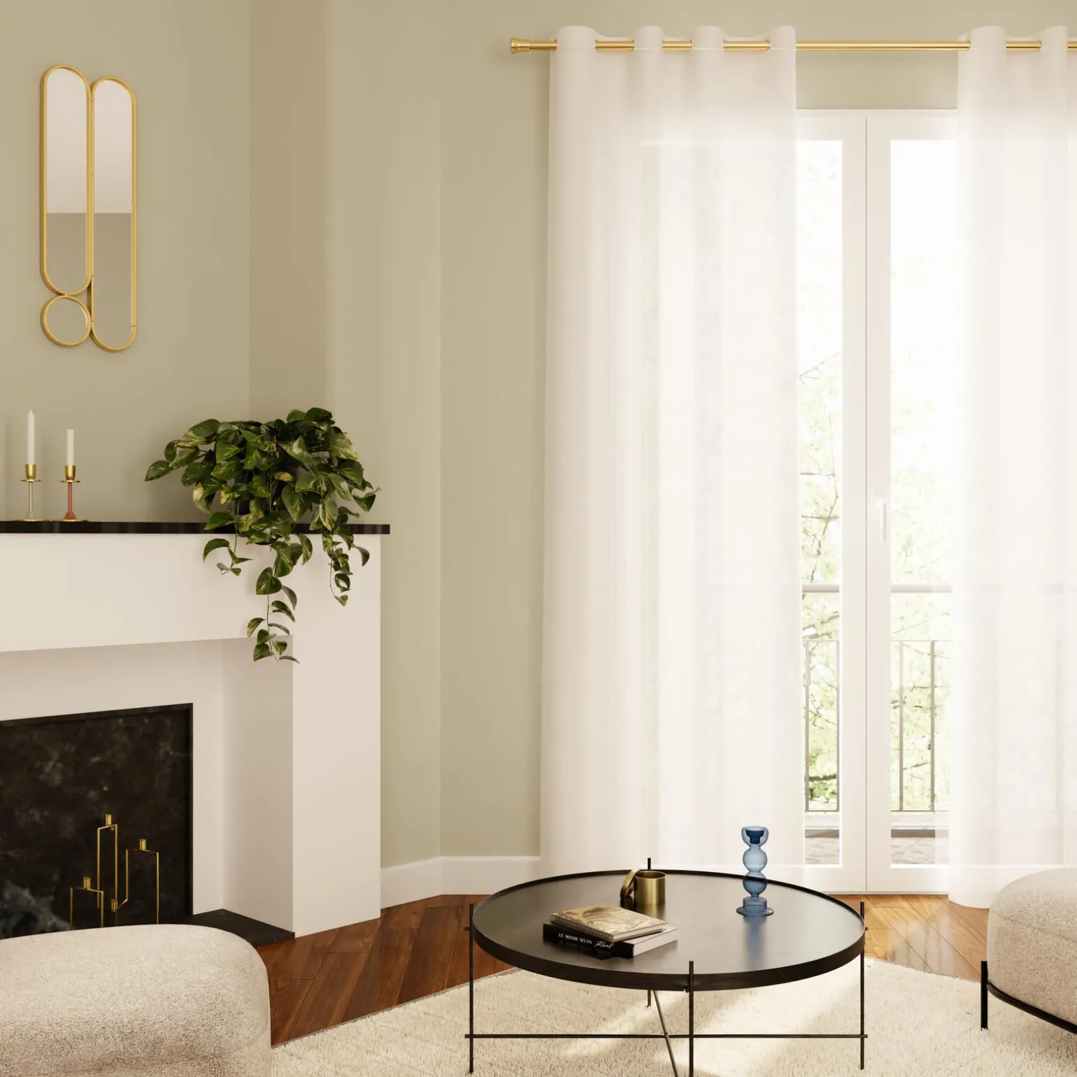 Voilage VOILE CHIC coloris blanc 145 x 240 cm - 4MURS