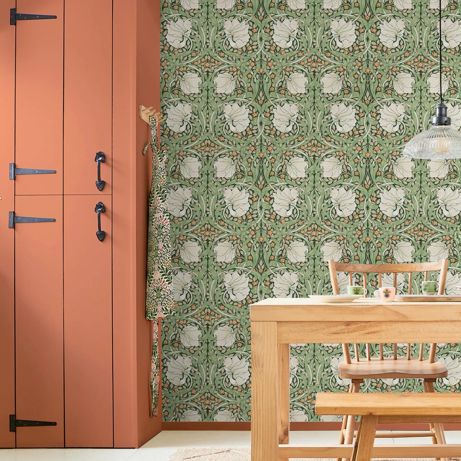 William Morris at Home Papier peint intissé PIMPERNEL vert feuille