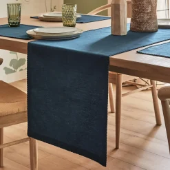WINKLER Chemin de table DELIA bleu canard 45 x 170 cm - 4MURS
