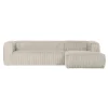 WOOOD Canapé d'angle BEAN coloris RIBCORD NATUREL 4 places - 4MURS